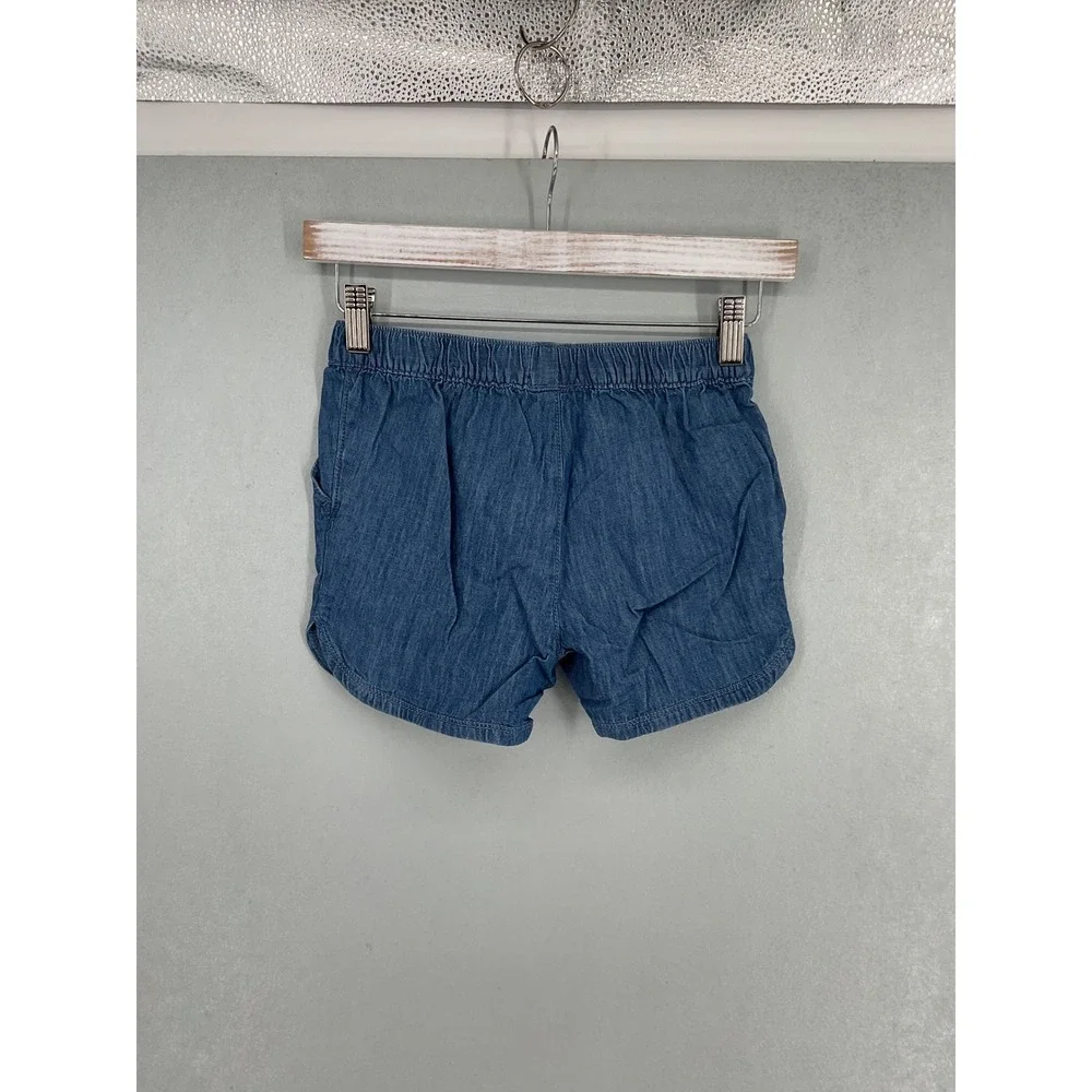 The Childrens Place Girls Shorts Poppie Wash Blue Chambray Pull On Size 8